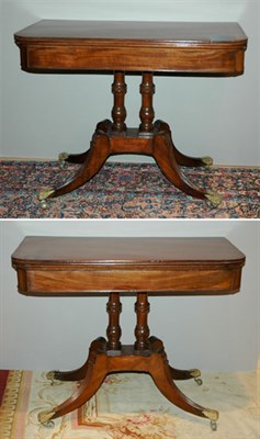 Lot 430 - Pair of Late Regency Mahogany Card Table Early...