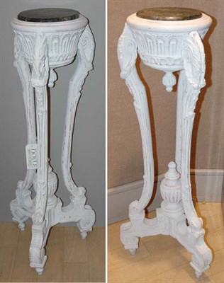 Lot 525 - Pair of Neoclassical Style Marble Top White...