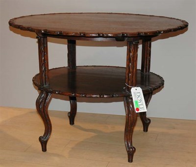 Lot 164 - Continental Oak Two-Tier Circular Table Height...