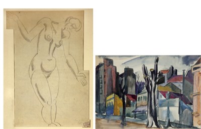 Lot 1098 - Jan Matulka American, 1890-1972 Cityscape,...