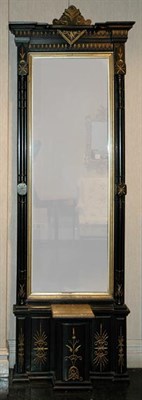 Lot 201 - Egyptian Revival Ebonized Gilt Trimmed Pier...