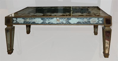 Lot 365 - Floral Decorated Mirrored Coffee Table Height...