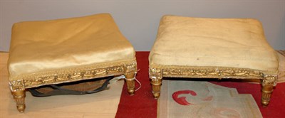 Lot 458 - Pair of Louis XVI Gilt-Wood Footstools Late...