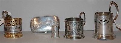 Lot 421 - Miscellaneous Group of Russian Silver Items...