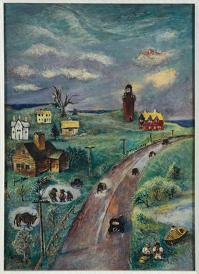Lot 1057 - David Burliuk Russian/American, 1882-1967 Road...