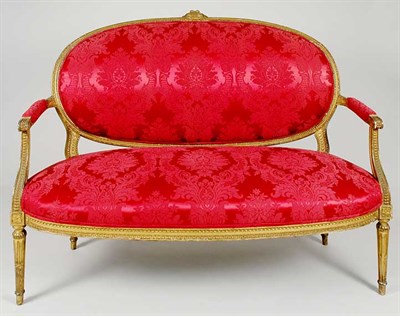 Lot 3134 - Louis XVI Style Gilt-Wood Settee The oval...