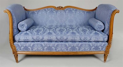Lot 3133 - Louis XVI Style Fruitwood Settee With padded...