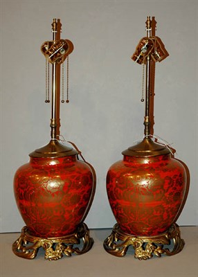 Lot 546 - Pair of Asian Style Brass Mounted Porcelain...