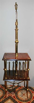 Lot 241 - Georgian Style Brass and Mahogany Floor Lamp...