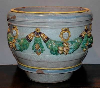 Lot 586 - Majolica Terra Cotta Jardiniere Height 15 1/2...
