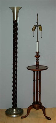 Lot 351 - Two Georgian Style Mahogany Floor Lamps