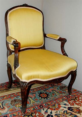 Lot 405 - Louis XV Walnut Fauteuil 18th Century The...