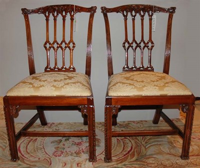 Lot 345 - Set of Four Georgian Style Mahogany Side Chairs