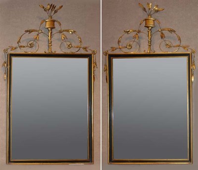 Lot 346 - Pair of Neoclassical Style Gilt-Wood Mirrors...