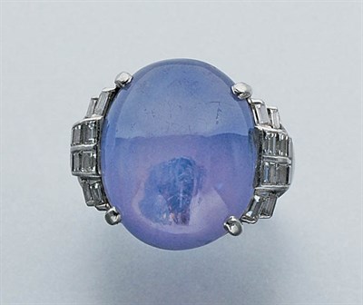 Lot 191 - Star Sapphire and Diamond Ring