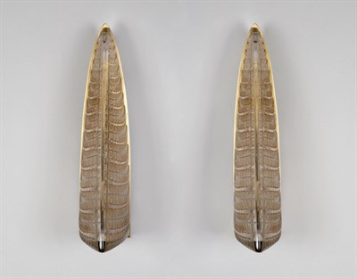 Lot 3450 - Pair of Unsigned Lalique Mold Blown and...