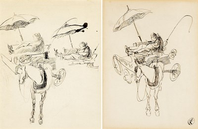 Lot 2502 - Franz Josef Kline 1910-1962 Man with a Cart: A...