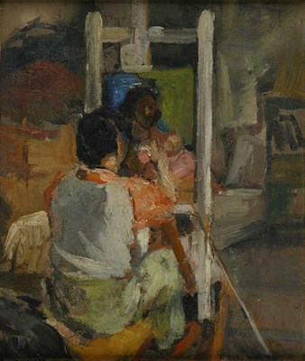 Lot 2471 - Franz Josef Kline 1910-1962 Studio with Easel...
