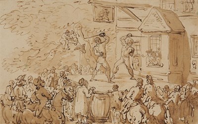Lot 1013 - Thomas Rowlandson British, 1750-1827 A Fencing...