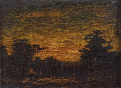 Lot 2432 - Ralph Albert Blakelock 1847-1919 Sunset...