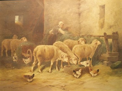 Lot 10 - Jules Bathieu Belgian, 19th/20th Century Sheep...