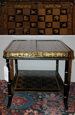 Lot 452 - Chinese Export Gilt Decorated Black Lacquered...