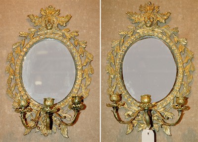 Lot 485 - Pair of Regency Style Gilt-Metal Mirrored...