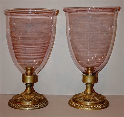 Lot 585 - Pair of Neoclassical Style Brass Candlesticks...