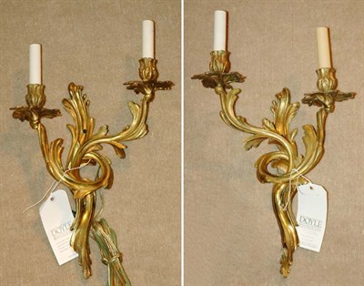 Lot 468 - Pair of Louis XV Style Gilt-Metal Two-Light...