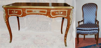 Lot 240 - Louis XV Style Leather Top Brass Edged...