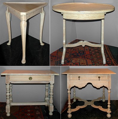 Lot 185 - Four Bleached Wood Tables Height of largest 30...