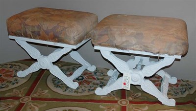Lot 550 - Pair of Neoclassical Style Painted Stools