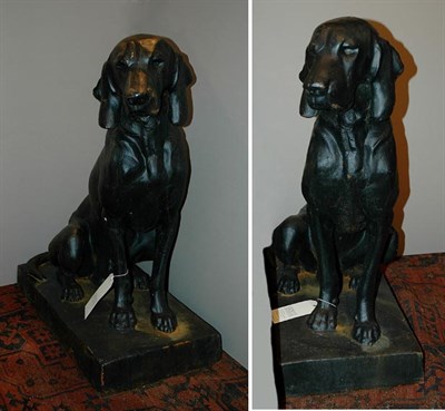 Lot 324 - Pair of Cast Metal Dog-Form Garden Figures...