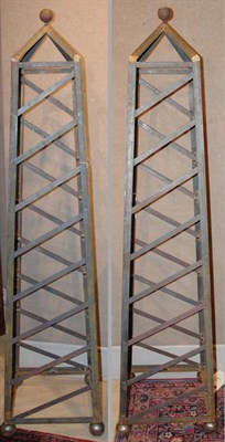 Lot 394 - Pair of Skeletal Metal Garden Obelisks Height...