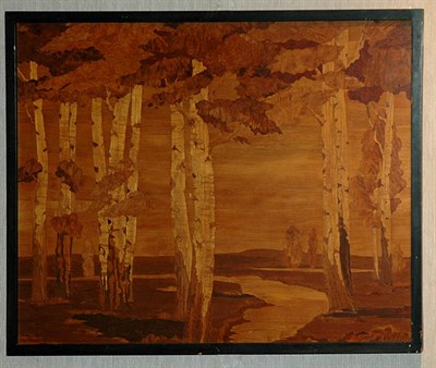 Lot 136 - Italian Marquetry Inlaid Wood Panel Height 24...