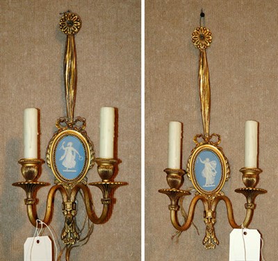 Lot 470 - Pair of Neoclassical Style Gilt-Metal Sconces...
