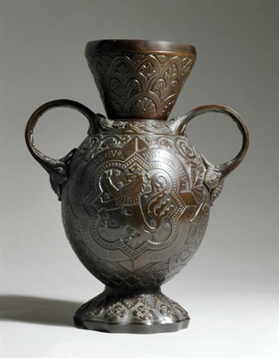 Lot 3258 - German Bronze Urn-Form Two-Handle Vase Height...