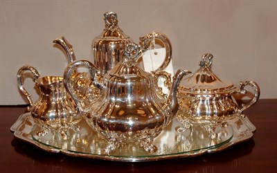 Lot 438 - German Silver Five-Piece Coffee and Tea...