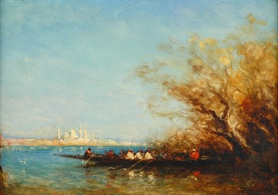 Lot 1012 - Felix Ziem French, 1821-1911 Lagune, Caique,...