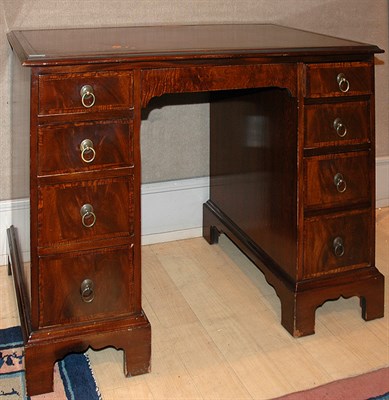 Lot 219 - Georgian Style Mahogany Pedestal Desk Height...