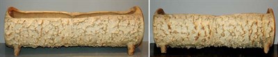 Lot 532 - Pair of Terra Cotta Log-Form Planters
