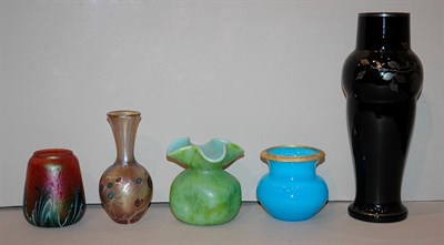 Lot 323 - Group of Five Art Glass Vases Including Loetz....