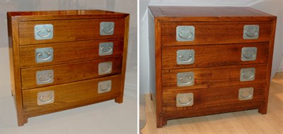 Lot 152 - Pair of Asian Style Mahogany Chests of Drawers...