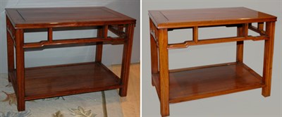 Lot 173 - Pair of Asian Style Mahogany Two-Tier Side...