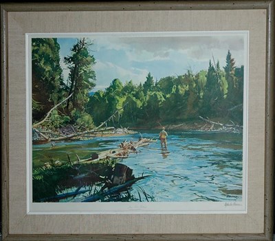 Lot 124 - Ogden Pleissner JUNE TROUT FISHING Color...