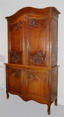 Lot 1405 - Provincial Louis XV Oak Buffet a Deux Corps...