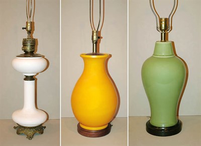 Lot 134 - Two Ceramic Vases Each mounted as a lamp;...