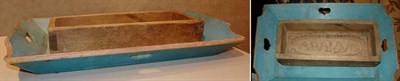 Lot 137 - Blue Painted Wood Serving Tray; Together with...