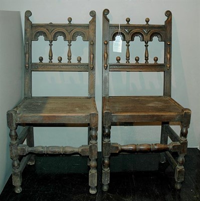 Lot 167 - Set of Twelve Continental Oak Dining Chairs