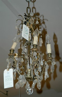 Lot 3397 - Louis XV Style Gilt-Metal and Glass Five-Light...